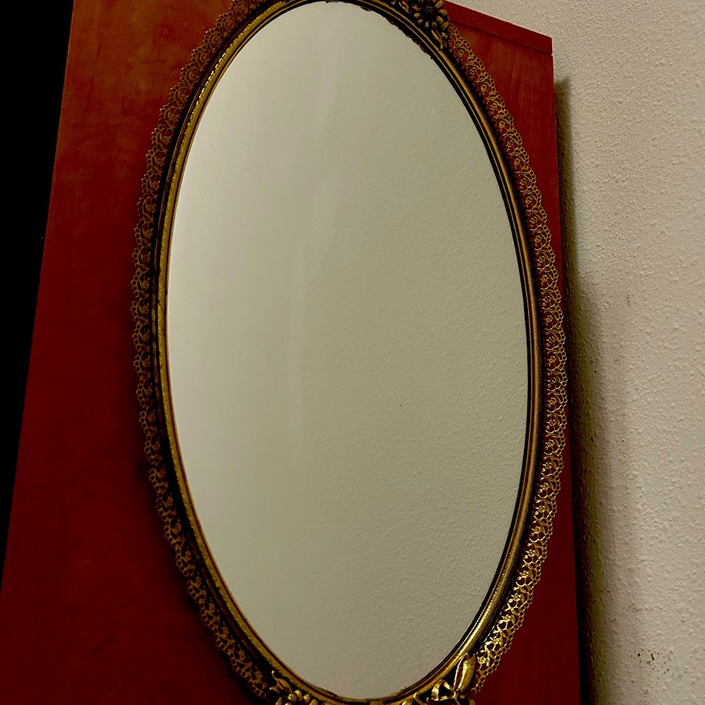 Vintage ornate mirrored tray